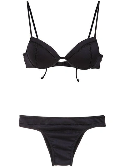 Shop Amir Slama Push-up Bikini Set In Black