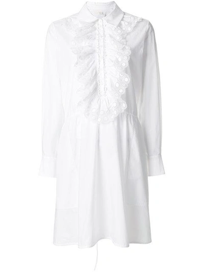 Shop Chloé Ruffled Cotton Day Dress In White