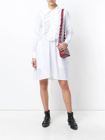 Shop Chloé Ruffled Cotton Day Dress In White