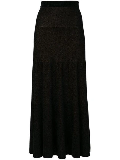 Shop Sonia Rykiel Flared Knit Skirt In Black