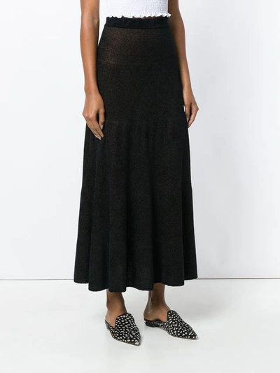Shop Sonia Rykiel Flared Knit Skirt In Black