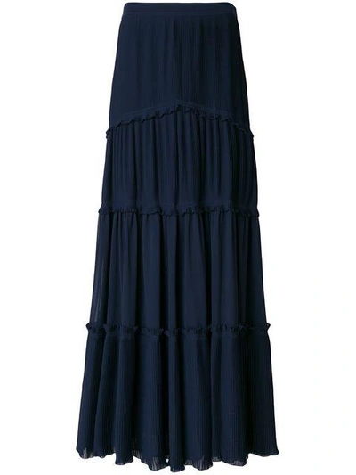 Shop Tory Burch Tiered Skirt In Blue