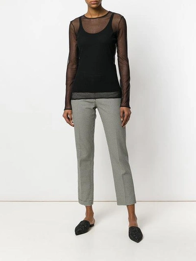 Shop Max Mara Round Neck Sheer Blouse - Black