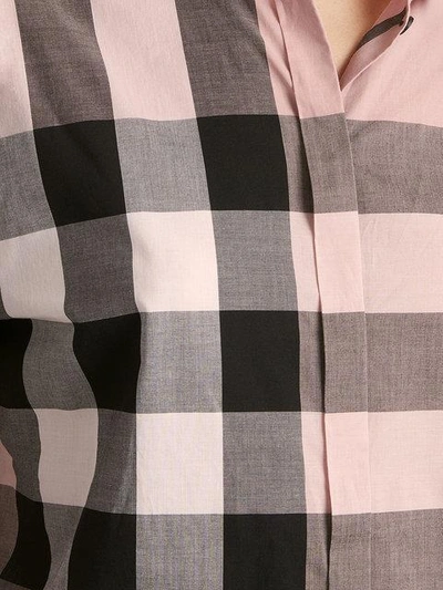 Shop Burberry Check Cotton Shirt In Pink