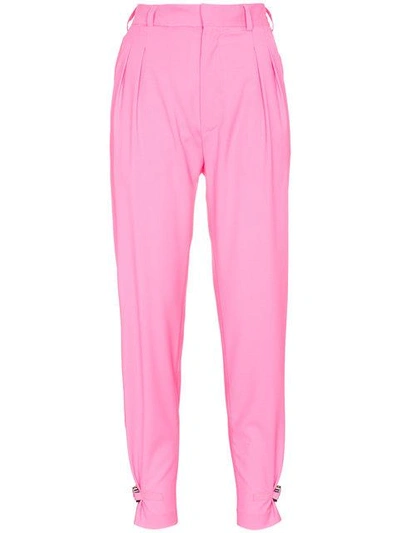 Shop Alyx Mid Rise Virgin Wool Cashmere-blend Cropped Trousers In Pink