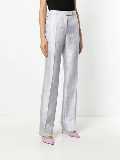 Shop Tom Ford Sheer Tailored Trousers In Metallic
