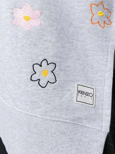 Shop Kenzo Embroidered Flower Sweater - Grey