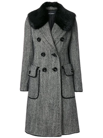 Shop Dolce & Gabbana Double Breasted Coat In S8181 Variante