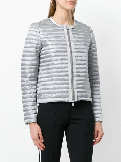 Shop Save The Duck Padded Zipped Jacket - Grey