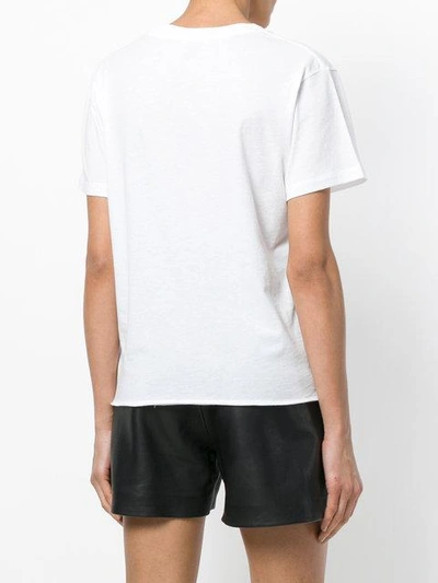 Shop Saint Laurent Swan Print T-shirt In White
