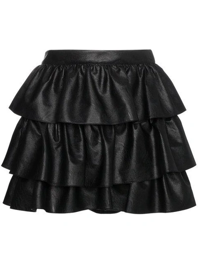 Shop Stella Mccartney Tiered Ruffle Mini Skirt In Black