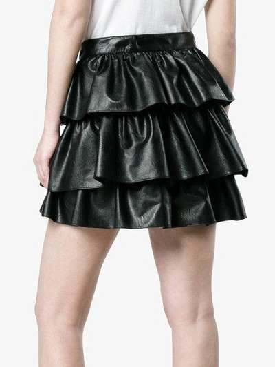 Shop Stella Mccartney Tiered Ruffle Mini Skirt In Black