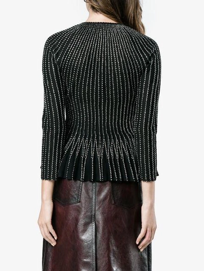 Shop Alexander Mcqueen Woll-cardigan Mit Schösschen In Black