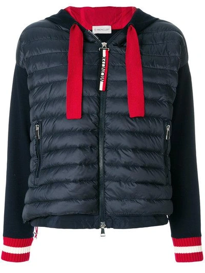 Shop Moncler Cropped Padded Jacket - Blue