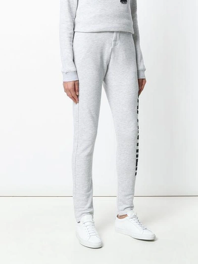 Shop Zoe Karssen Panther Print Track Pants In Grey