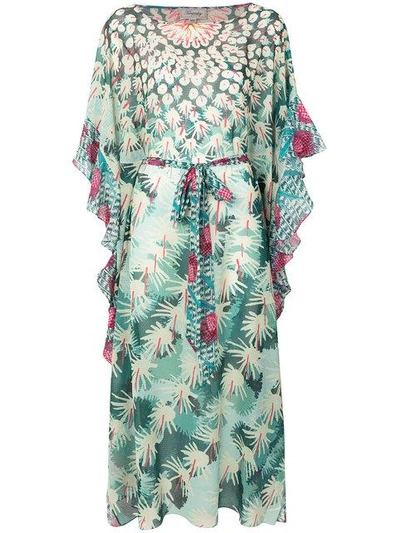 Shop Temperley London Cote Cacti Kaftan Dress - Green