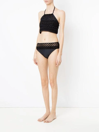 Amir Slama Macramé Bikini Set In Black