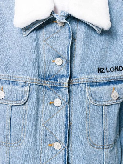 Shop Natasha Zinko Cropped Denim Jacket - Blue