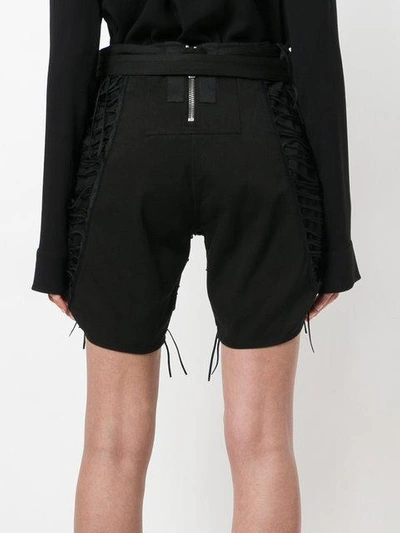 Shop Saint Laurent Lace-up Design Shorts - Black