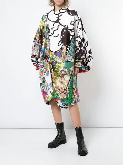 Shop Comme Des Garçons Layered Print Dress - Mehrfarbig In Multicolour