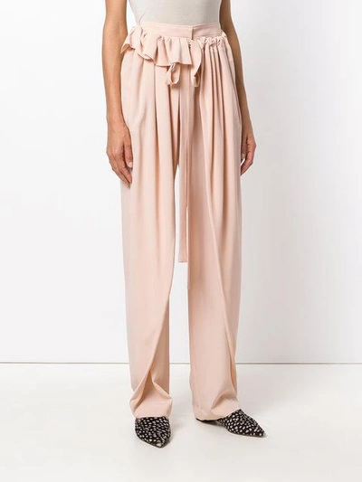 belted wide-leg trousers