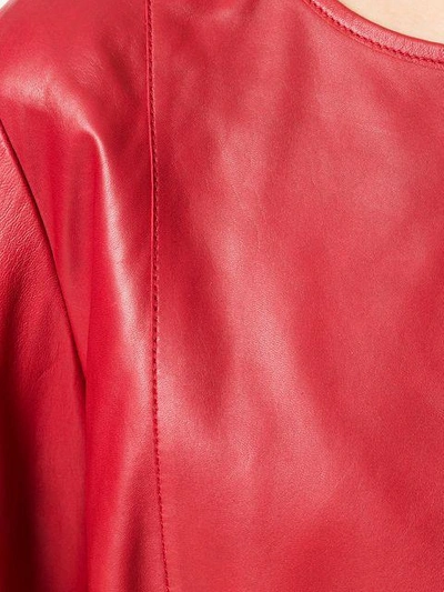 Shop Desa 1972 Collarless Cropped Jacket - Red