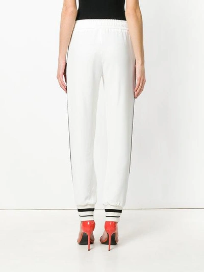 Shop Dolce & Gabbana Contrast Panel Sweatpants In White