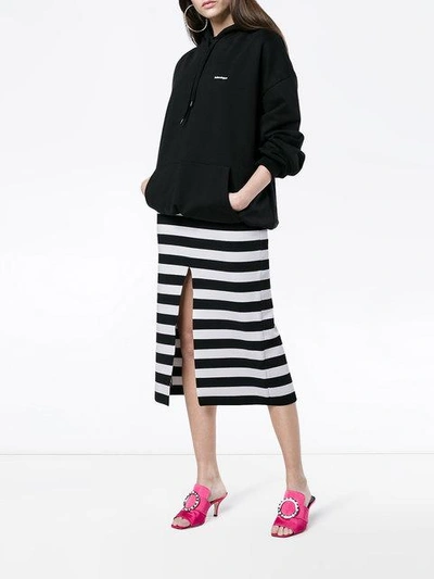 Shop Proenza Schouler Stripe Knit Pencil Skirt In Black