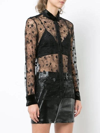 Shop Amiri Lace Star Shirt - Black