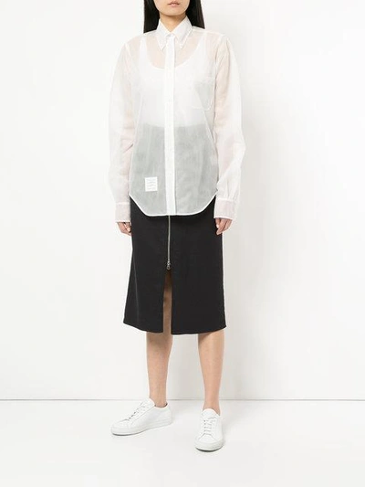 Shop Thom Browne Oversized Shirt In White