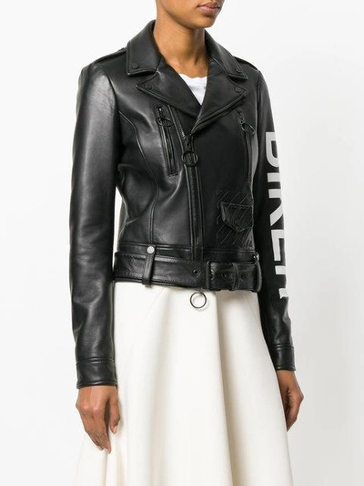 Shop Off-white Biker Jacket - Black