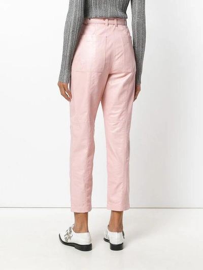 Shop Proenza Schouler Leather Belted Straight Trouser