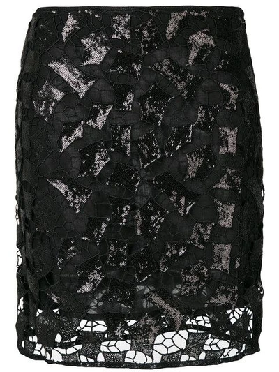 Shop Iro Sequin Embellished Skirt In Black