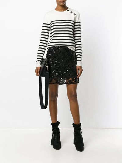 Shop Iro Sequin Embellished Skirt In Black