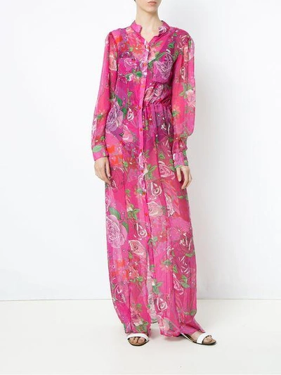 Shop Amir Slama Rose Print Cover-up - Pink