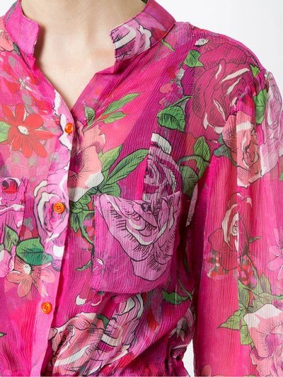 Shop Amir Slama Rose Print Cover-up - Pink