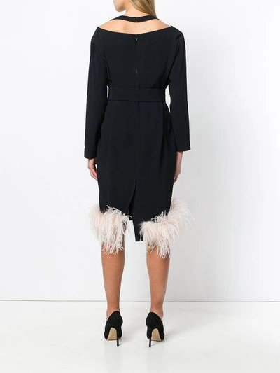 Shop Prada Detachable Feathers Shift Dress