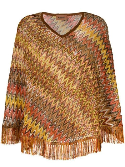 Shop Missoni Embroidered Fringed Sweater
