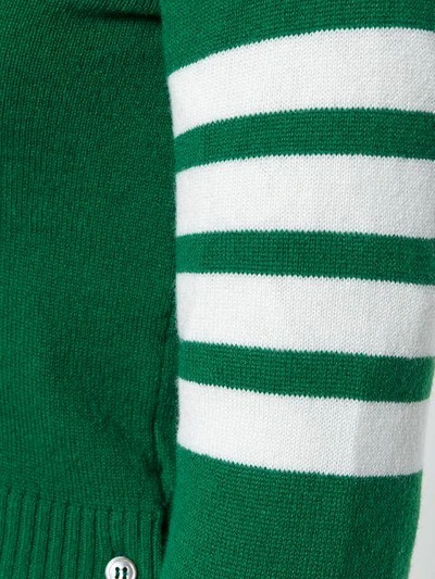 Shop Thom Browne 4-bar Stripe Cardigan In Green