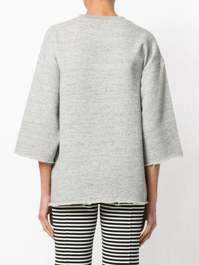 Shop Golden Goose Thread Detail Knitted Top In Grey