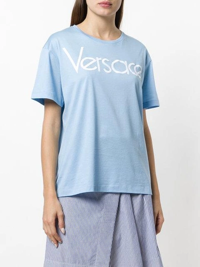Shop Versace Logo Printed T-shirt