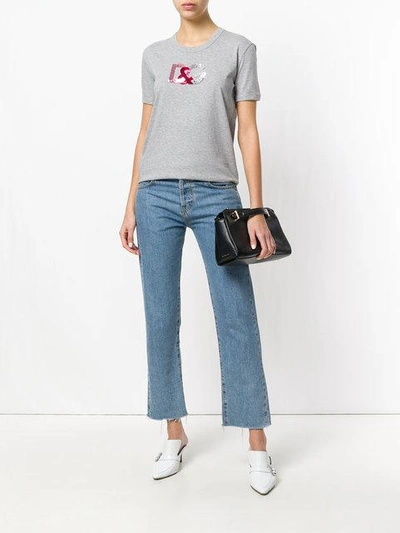 Shop Dolce & Gabbana Sequin Logo T-shirt - Grey
