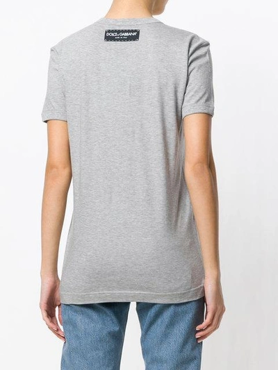Shop Dolce & Gabbana Sequin Logo T-shirt - Grey