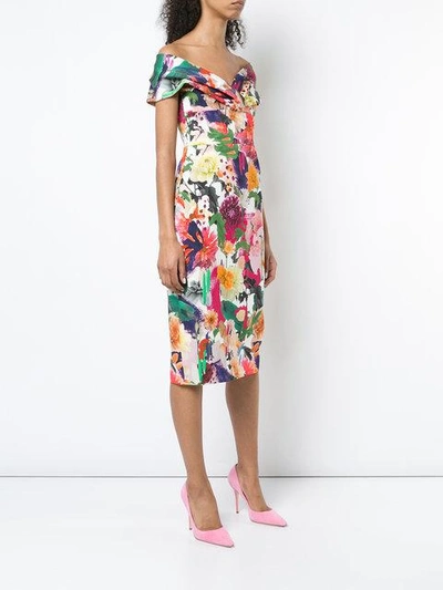 Shop Cushnie Et Ochs Floral Print Dress In Multicolour