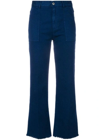 Shop Stella Mccartney Flared Cropped Jeans - Blue
