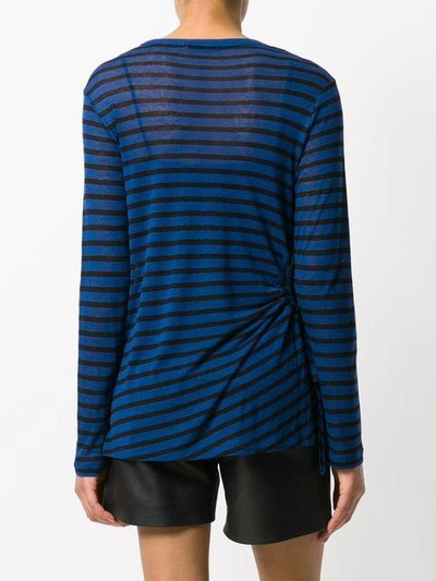 Shop Alexander Wang Striped Cut Out Top In Blue
