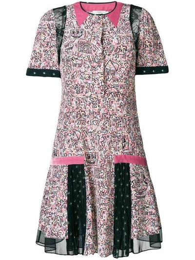 Shop Coach X Keith Haring Pleated Dress - Pink