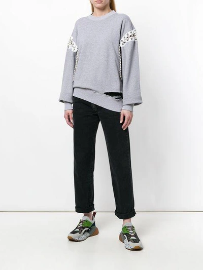 Shop Aries Deconstructed Sweatshirt - Grey