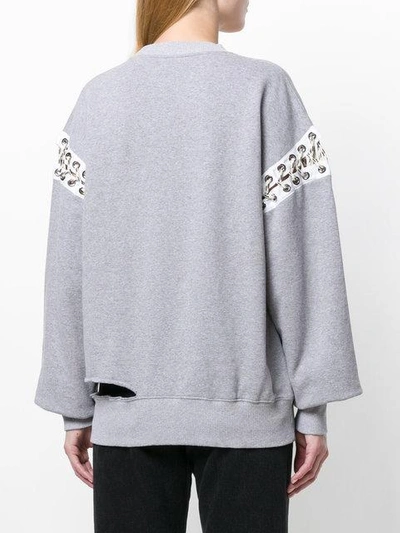 Shop Aries Deconstructed Sweatshirt - Grey