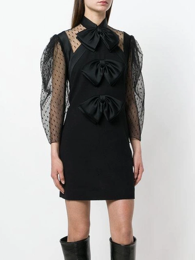 Shop Givenchy Bow Front Short Dress In Black
